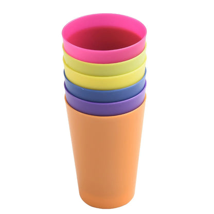 Colourful Plastic Cups Set of 6 | Microwave Safe Drinking Glasses for Juice, Coffee, and Water