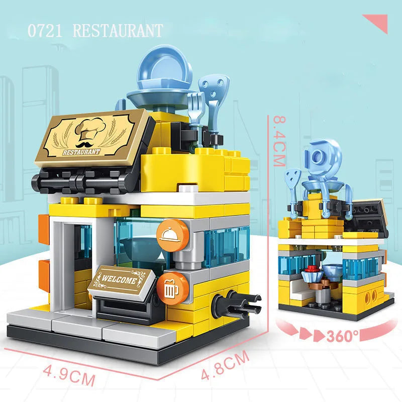Stackable Building Blocks Toy 8 Pieces | City Street View Set for Kids