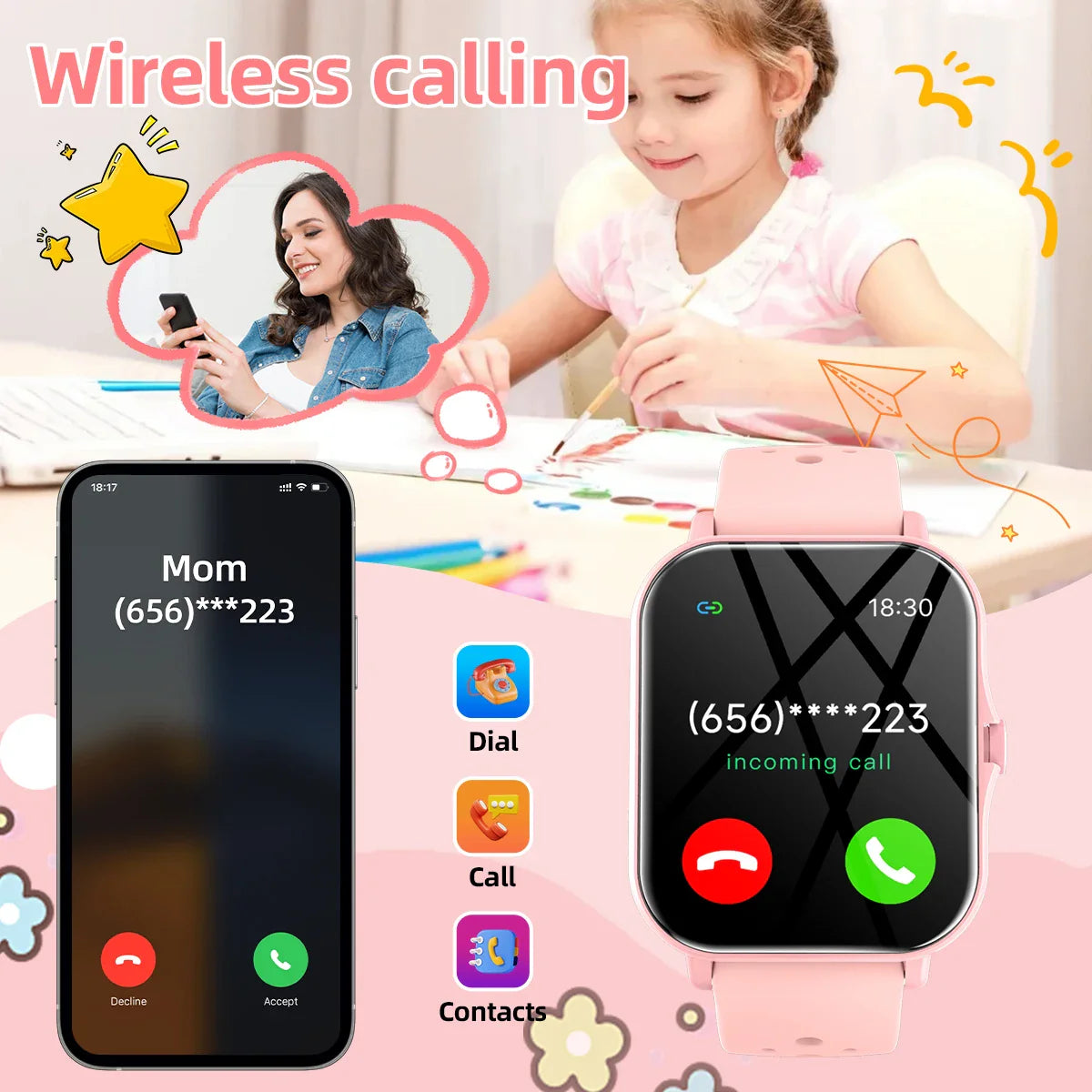 2026 Smartwatch with 1.83-Inch Screen | Bluetooth Call Fitness Tracker for Kids and Adults