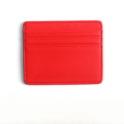 1Pc Pu Leather ID Card Holder | Candy Color Multi Slot Slim Card Case Wallet
