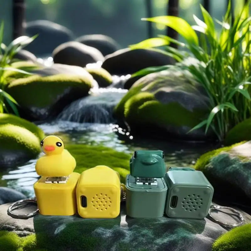 Funny Croaking Frog Duck Keychain | USB-C Rechargeable Fidget Clicker with LED Light