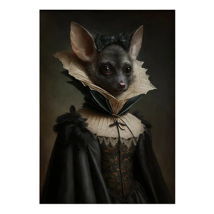 Retro Crow Witch Bat Skull Dark Academia Gothic Victorian Style Wall Art Canvas Painting Poster Print Halloween Gifts Room Decor