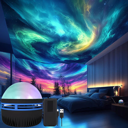 LED Northern Lights Projection Lamp Aurora Borealis USB Remote Color-Changing Light