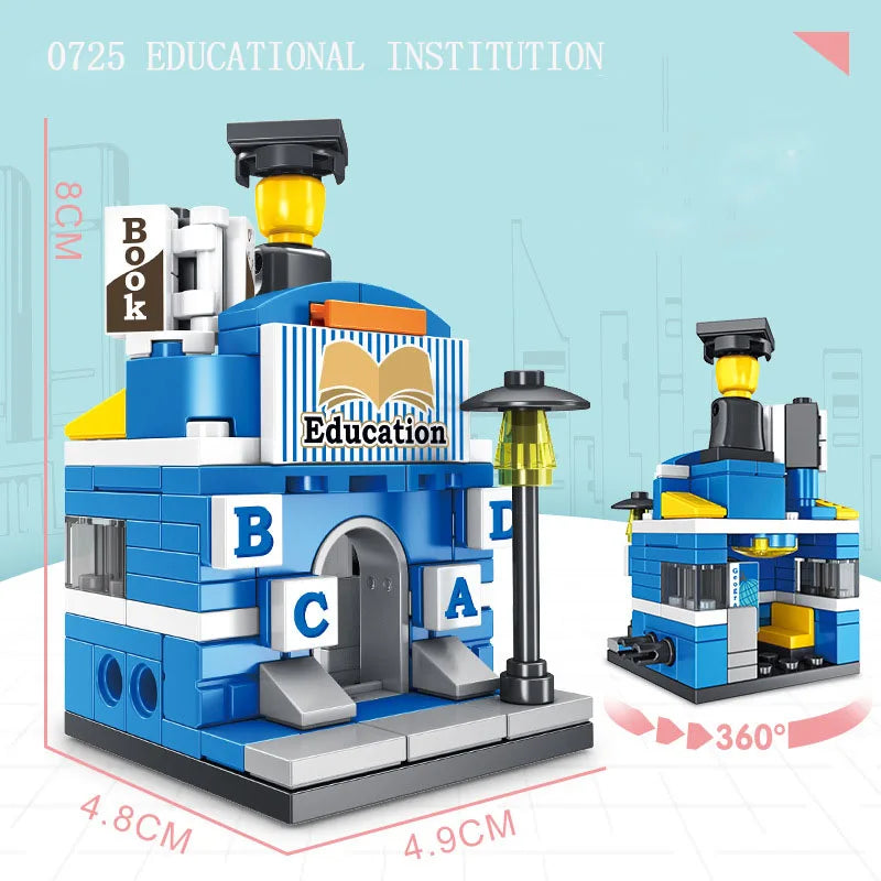 Stackable Building Blocks Toy 8 Pieces | City Street View Set for Kids