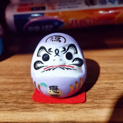 Cerámica Japonesa Daruma Artesanía Gato de la Suerte de Dibujos Animados Adorno de la Fortuna Paisaje Accesorios de Decoración del Hogar Regalos Decoración de la Sala de Estar