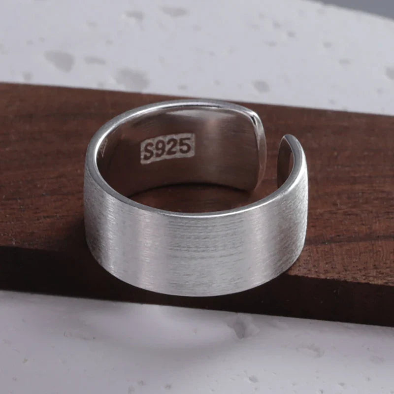 VENTFILLE 925 Sterling Silver Adjustable Rings | Vintage Hip Hop Couples Jewelry