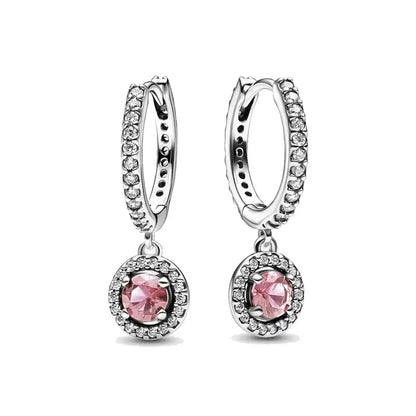 925 Sterling Silver Heart Shaped Zircon Earrings | Charming Girls Jewelry Gift