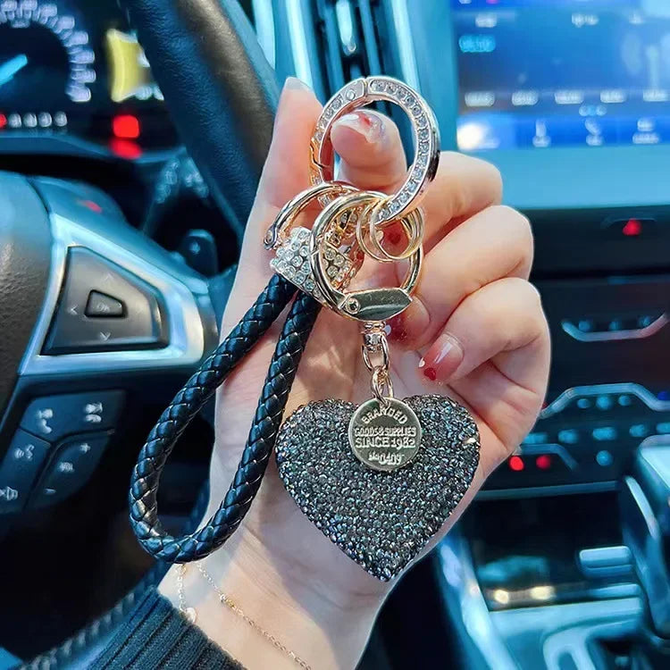 Leather Love Key Chain | Heart-Shaped Car Bag Pendant