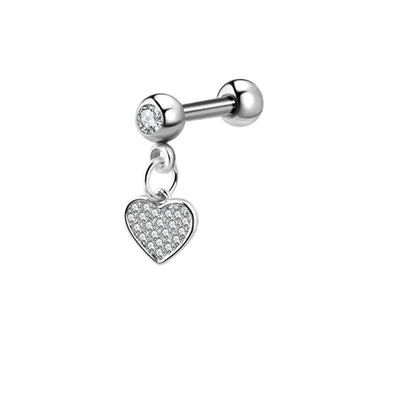 Moon Star Tragus Earring | Cz Cartilage Stud for Helix Daith Rook Piercing