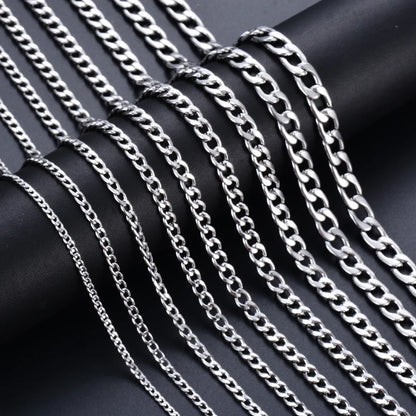 Stainless Steel Curb Cuban Link Chain Necklace | Unisex Punk Choker Jewelry
