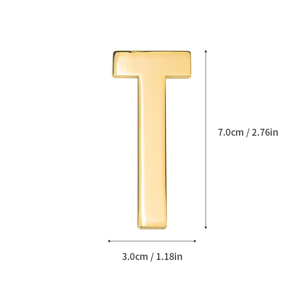 1 pièce en métal auto-adhésive Numéro de maison, lettres de l'alphabet anglais pour plaque de porte d'appartement, autocollants de numéro de boîte aux lettres de table 7*3cm