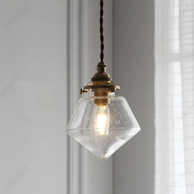 Lustre en verre LED de style européen, rétro et simple, pour restaurant, salon, allée, balcon, chevet, éclairage décoratif