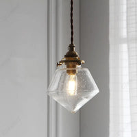 Lustre en verre LED de style européen, rétro et simple, pour restaurant, salon, allée, balcon, chevet, éclairage décoratif