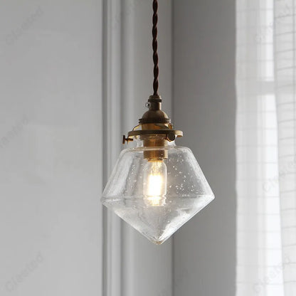 Lustre en verre LED de style européen, rétro et simple, pour restaurant, salon, allée, balcon, chevet, éclairage décoratif