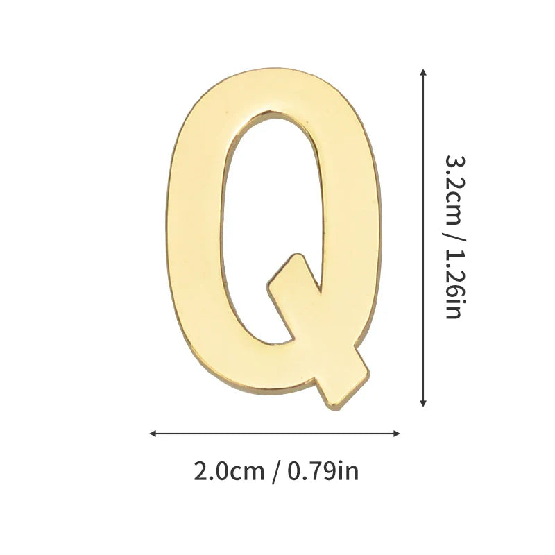 1 Pieza de metal autoadhesivo, número de casa, letras del alfabeto inglés para placa de puerta de apartamento, mesa, pegatinas de número de buzón de 3 x 2 cm