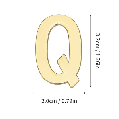 1 Pieza de metal autoadhesivo, número de casa, letras del alfabeto inglés para placa de puerta de apartamento, mesa, pegatinas de número de buzón de 3 x 2 cm