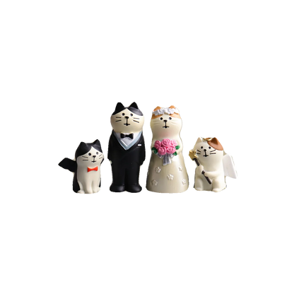 Angel devil Figures Wedding Celebration Bride and Cat Decoration Car Interior Desktop Creative Miniature Ornament Accessories