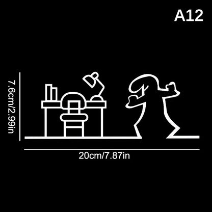 La Linea Minimalist Line Art Door Sticker | Home Decoration
