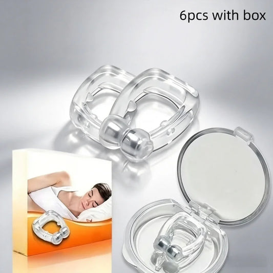 Portable Anti-Snore Nose Clips 6 Pack | Physical Nasal Dilator for Better Sleep