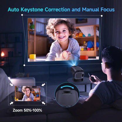 Mini 720P Android 11 Projector 4K Portable WiFi6 BT5.0 Outdoor Cinema Lamp
