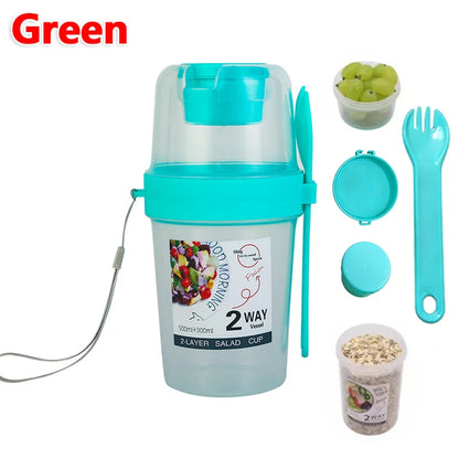 Breakfast On The Go Cups, Salad Cup To Go, Take And Go Yogurt Cereal Overnight Oats Snack Parfait Containers & Salad Dressing Ho