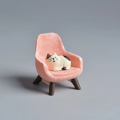 1pc Miniatures Resin Cute Cat Home Handicraft Desktop Ornaments Micro Landscape Scene Decoration Photography Props Figurines
