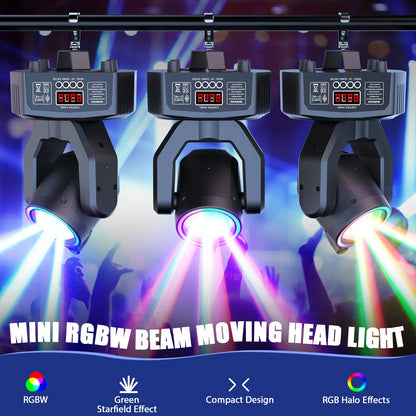 U'King 30W Mini Moving Head LED RGBW Spot Beam Stage Light DMX DJ Party Disco