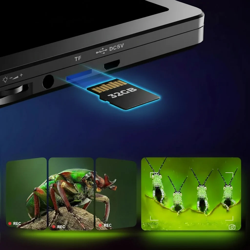 7 Inch LCD Digital Microscope 1200X 1080P Coin Soldering Camera