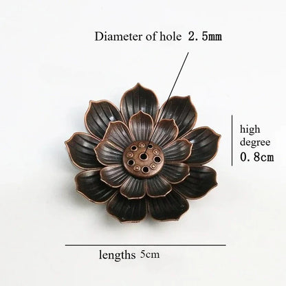 Porous Lotus Incense Holder Tray | Zen Metal Sandalwood Incense Burner Plate