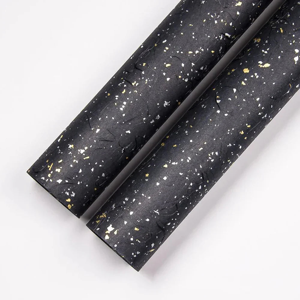 Floral Wrapping Paper Set | 5 Sheets with Gold and Silver Sparkles