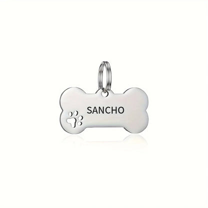Personalized Dog Cat ID Tag | Custom Engraved Bone Shaped Pet Pendant