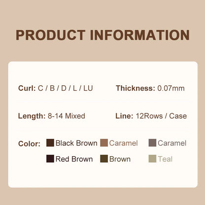 NATUHANA Caramel Colored Lashes | Individual Faux Mink Eyelashes