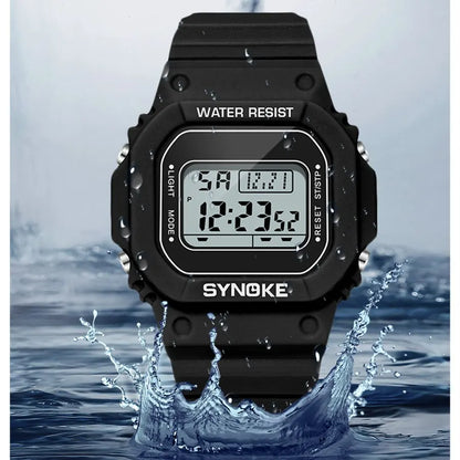 SYNOKE Outdoor Military Digital Watch for Men | Retro Sport Waterproof Timepiece with Luminous Display