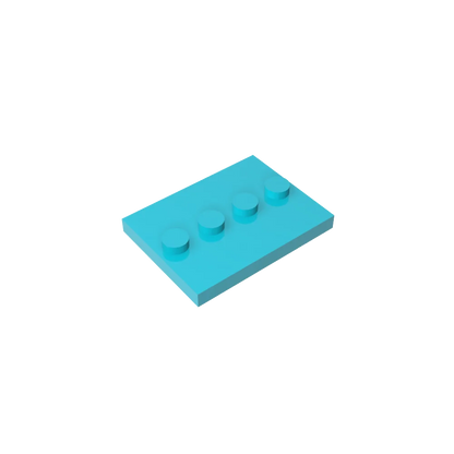 Gobricks GDS-980 Tile, Modified 3 x 4 with 4 Studs in Center | Compatible Building Block for DIY and MOC