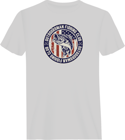 Outdoorsman Fishing Club Patriotic Man T-Shirt