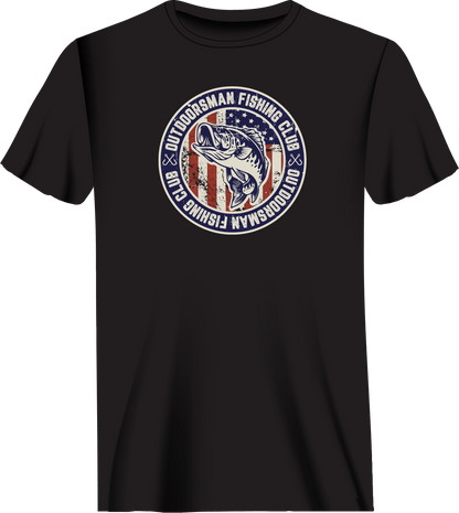 Outdoorsman Fishing Club Patriotic Man T-Shirt