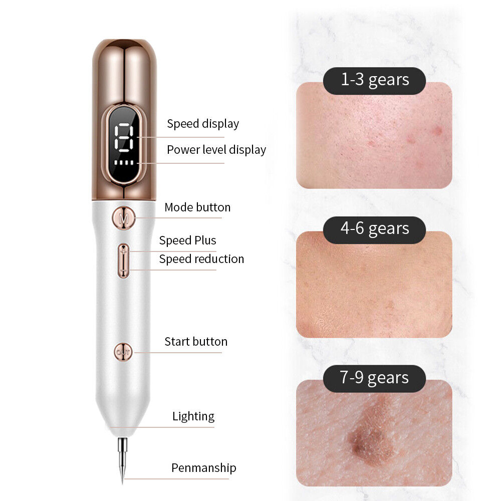 Stylo Plasma de Soin de la Peau Appareil de Beauté Réglable avec 9 Niveaux d'Intensité