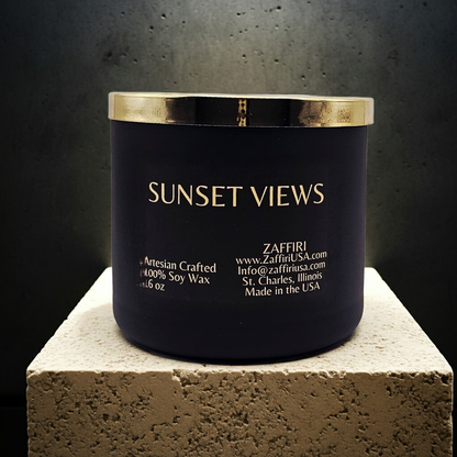 SUNSET VIEWS | 16oz Soy Wax Candle - Fragrance by ZAFFIRI