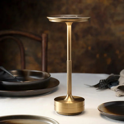 Modern Brass Cone LED Rechargeable Table Lamp Cordless USB-C