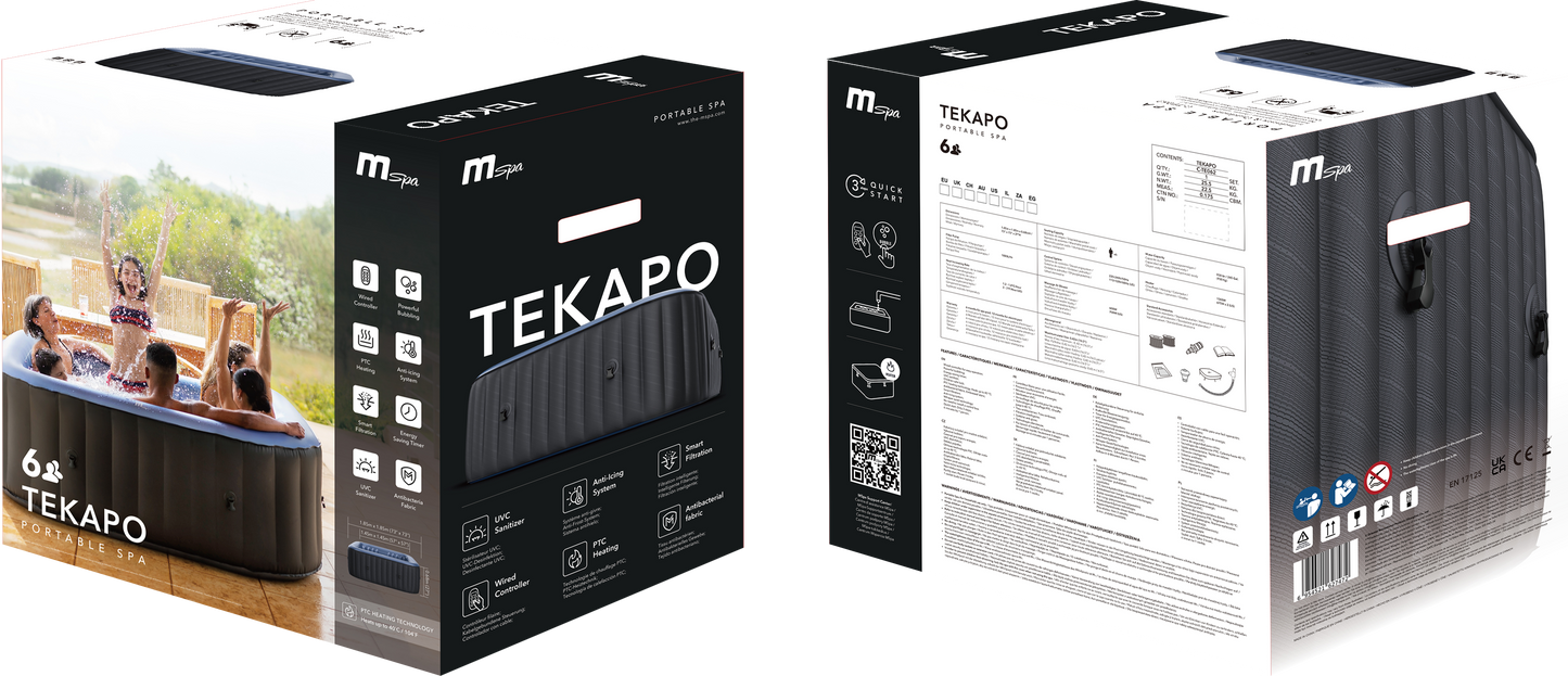 MSPA | TEKAPO | Comfort Series | Inflatable Hot Tub & Spa | Metallic Blue | Upto 6 Person