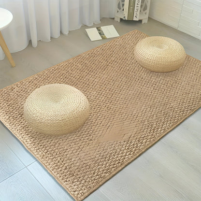 Washable Non Slip Indoor Doormat Beige Jute Look Entry Rug 50x80-80x120cm