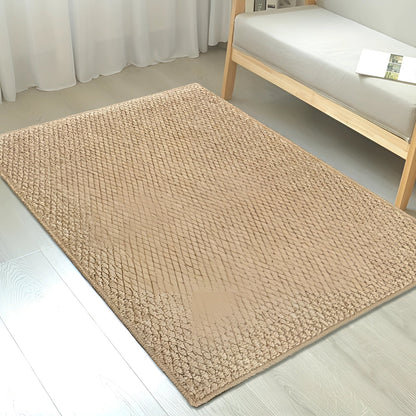 Washable Non Slip Indoor Doormat Beige Jute Look Entry Rug 50x80-80x120cm