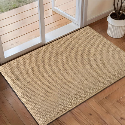 Washable Non Slip Indoor Doormat Beige Jute Look Entry Rug 50x80-80x120cm