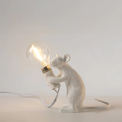Gold Mouse Table Lamp Animal Shaped Desk Light Quirky Home Decor
