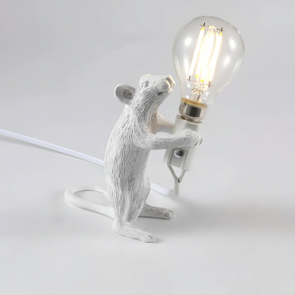 Gold Mouse Table Lamp Animal Shaped Desk Light Quirky Home Decor