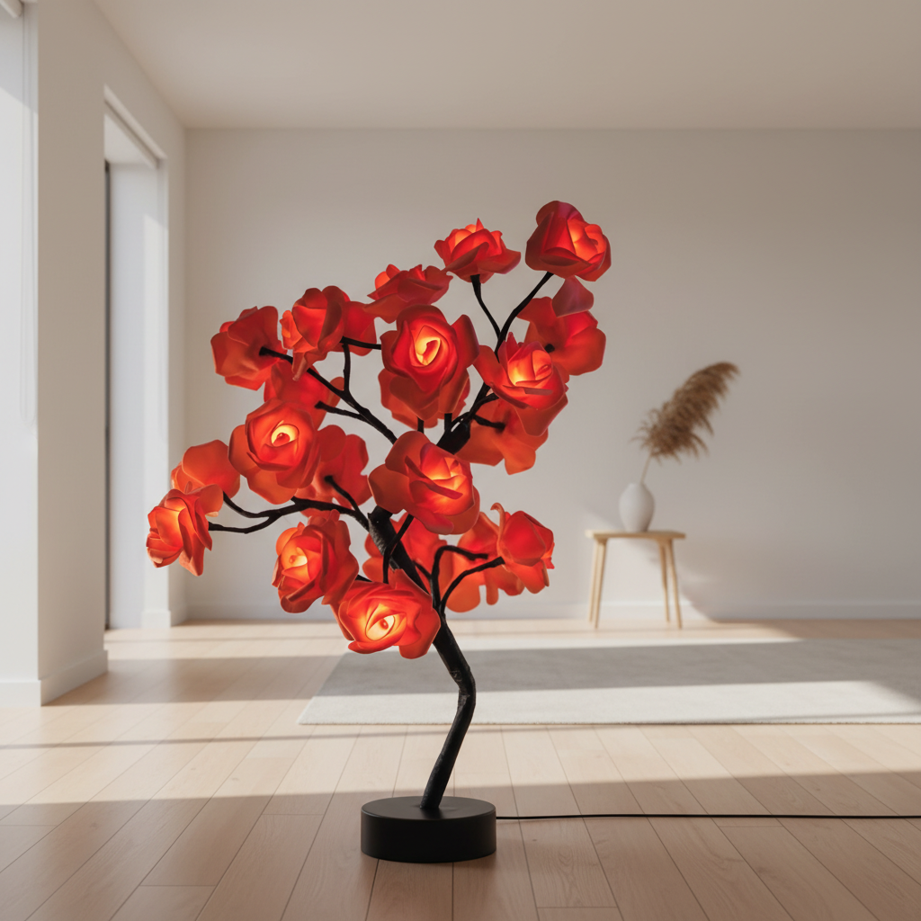 LED Rose Lamp Romantic Light Up Flower Night Light Valentine Gift