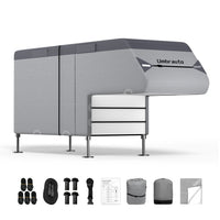 Umbrauto Truck Camper Cover 7-Layer Anti-Tear Top, RVs All Season Protection with Gutter Cover,Windproof Straps
