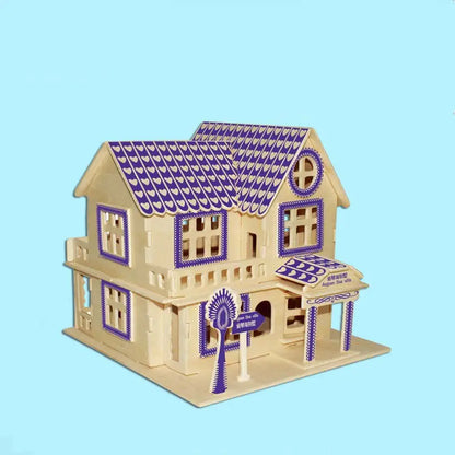 Puzzle 3D en bois - Modèle de maison (Villa Égéenne)