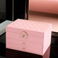 PU Leather Jewelry Box Organizer Multi Layer Jewelry Storage Case with Compartments