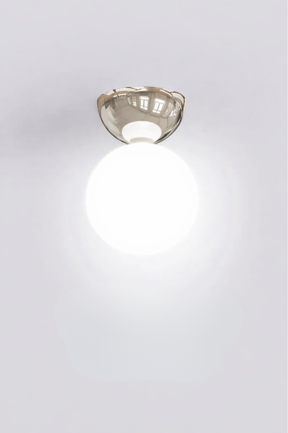 Bauhaus Dome Ceiling Light Cream Flush Mount Lamp for Hallway Balcony Entryway